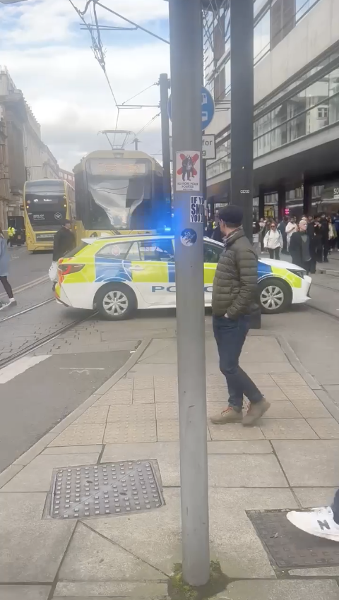 bus tram crashed manchester